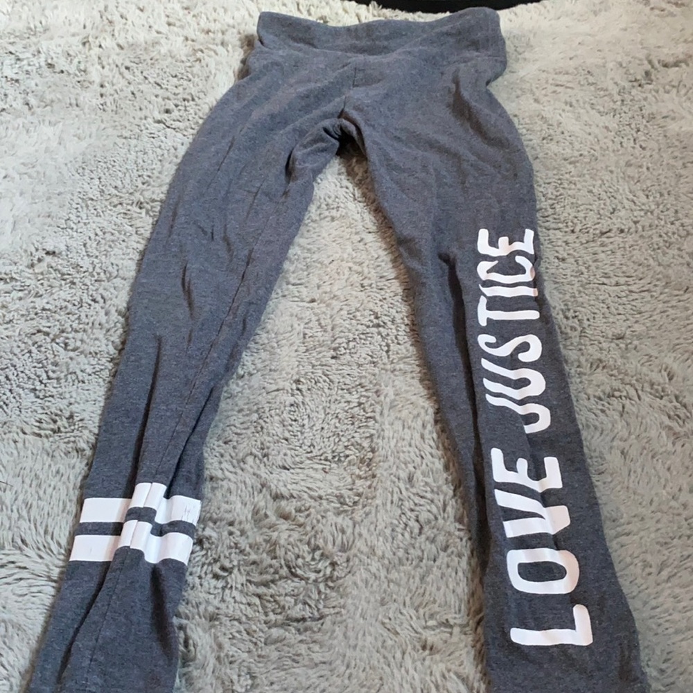 Justice gray leggings, size 10, kids